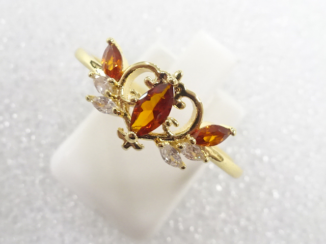 JAPANESE KIMONO / ANTIQUE COLORED STONE RING (SIZE 20.5)